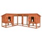 vidaXL Conejera de exterior con corredor madera maciza abeto marrón vidaXL Conejera de exterior con corredor madera maciza abeto marrón