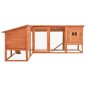 vidaXL Conejera de exterior con corredor madera maciza abeto marrón vidaXL Conejera de exterior con corredor madera maciza abeto marrón