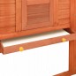 vidaXL Conejera de exterior con corredor madera maciza abeto marrón vidaXL Conejera de exterior con corredor madera maciza abeto marrón