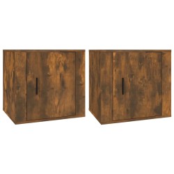 vidaXL Mesitas de noche 2 unidades color roble ahumado 50x39x47 cm