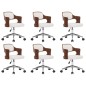 vidaXL Sillas de comedor giratorias 6 uds madera curvada cuero blanco vidaXL Sillas de comedor giratorias 6 uds madera curvada cuero blanco