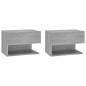 vidaXL Mesita de noche de pared 2 uds color gris Sonoma vidaXL Mesita de noche de pared 2 uds color gris Sonoma
