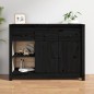 vidaXL Aparador de madera maciza de pino negro 100x35x74 cm vidaXL Aparador de madera maciza de pino negro 100x35x74 cm