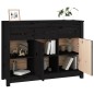 vidaXL Aparador de madera maciza de pino negro 100x35x74 cm vidaXL Aparador de madera maciza de pino negro 100x35x74 cm