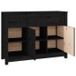 vidaXL Aparador de madera maciza de pino negro 100x35x74 cm vidaXL Aparador de madera maciza de pino negro 100x35x74 cm
