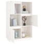 vidaXL Aparador alto de madera maciza de pino blanco 74x35x117 cm