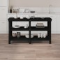 vidaXL Banco de trabajo de madera maciza de pino negro 142,5x50x80 cm vidaXL Banco de trabajo de madera maciza de pino negro 142,5x50x80 cm
