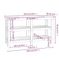 vidaXL Banco de trabajo de madera maciza de pino negro 142,5x50x80 cm vidaXL Banco de trabajo de madera maciza de pino negro 142,5x50x80 cm