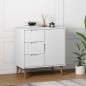 vidaXL Mesita de noche MOLDE madera maciza pino blanca 76,5x40x80 cm