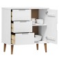vidaXL Mesita de noche MOLDE madera maciza pino blanca 76,5x40x80 cm