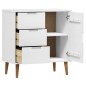 vidaXL Mesita de noche MOLDE madera maciza pino blanca 76,5x40x80 cm