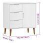 vidaXL Mesita de noche MOLDE madera maciza pino blanca 76,5x40x80 cm
