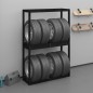 vidaXL Soporte neumáticos madera maciza de pino negro 120x40x180 cm vidaXL Soporte neumáticos madera maciza de pino negro 120x40x180 cm
