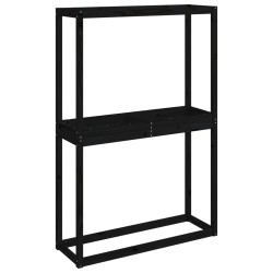 vidaXL Soporte neumáticos madera maciza de pino negro 120x40x180 cm