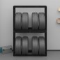 vidaXL Soporte neumáticos madera maciza de pino negro 120x40x180 cm vidaXL Soporte neumáticos madera maciza de pino negro 120x40x180 cm
