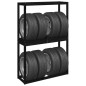 vidaXL Soporte neumáticos madera maciza de pino negro 120x40x180 cm vidaXL Soporte neumáticos madera maciza de pino negro 120x40x180 cm