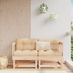 vidaXL Sofás esquineros con cojines 2 uds madera maciza de pino