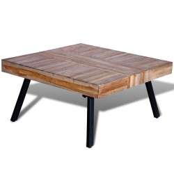 vidaXL Mesa de centro cuadrada de madera de teca reciclada 