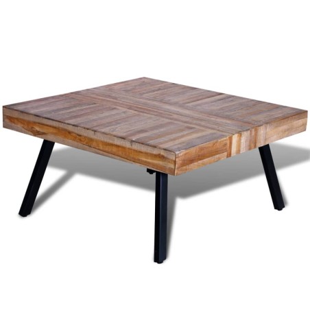 vidaXL Mesa de centro cuadrada de madera de teca reciclada 