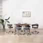 vidaXL Sillas de comedor giratorias 6 uds madera curvada y tela gris 
