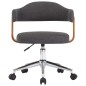 vidaXL Sillas de comedor giratorias 6 uds madera curvada y tela gris 