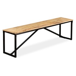 vidaXL Banco de madera de mango maciza 160x35x45 cm