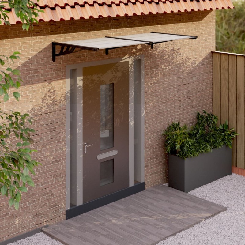 vidaXL Marquesina puerta policarbonato negro y transparente 199x90 cm vidaXL Marquesina puerta policarbonato negro y transparente 199x90 cm