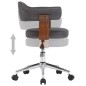 vidaXL Sillas de comedor giratorias 6 uds madera curvada y tela gris 