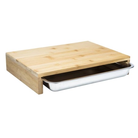HI Tabla de cortar con bandeja bambú 38x27x7 cm 