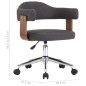 vidaXL Sillas de comedor giratorias 6 uds madera curvada y tela gris 