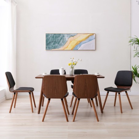 vidaXL Sillas de comedor 6 unidades cuero sintético negro