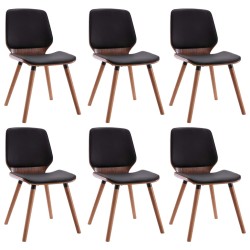 vidaXL Sillas de comedor 6 unidades cuero sintético negro