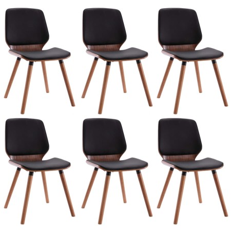 vidaXL Sillas de comedor 6 unidades cuero sintético negro