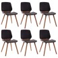 vidaXL Sillas de comedor 6 unidades cuero sintético negro