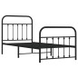 vidaXL Estructura de cama con cabecero y estribo metal negro 90x200 cm vidaXL Estructura de cama con cabecero y estribo metal negro 90x200 cm