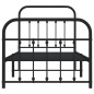 vidaXL Estructura de cama con cabecero y estribo metal negro 90x200 cm vidaXL Estructura de cama con cabecero y estribo metal negro 90x200 cm