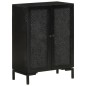 vidaXL Aparador de hierro y madera maciza de mango negro 55x30x77 cm vidaXL Aparador de hierro y madera maciza de mango negro 55x30x77 cm