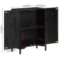 vidaXL Aparador de hierro y madera maciza de mango negro 55x30x77 cm vidaXL Aparador de hierro y madera maciza de mango negro 55x30x77 cm