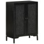 vidaXL Aparador de hierro y madera maciza de mango negro 55x30x77 cm vidaXL Aparador de hierro y madera maciza de mango negro 55x30x77 cm