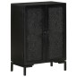 vidaXL Aparador de hierro y madera maciza de mango negro 55x30x77 cm vidaXL Aparador de hierro y madera maciza de mango negro 55x30x77 cm