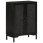 vidaXL Aparador de hierro y madera maciza de mango negro 55x30x77 cm vidaXL Aparador de hierro y madera maciza de mango negro 55x30x77 cm