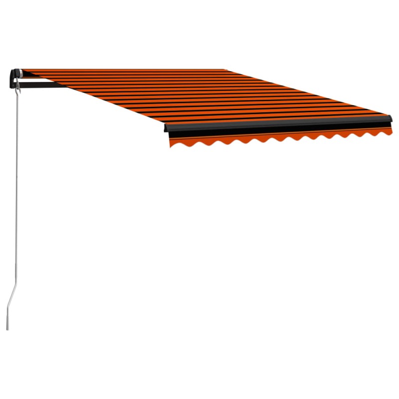 vidaXL Toldo retráctil manual naranja y marrón 350x250 cm vidaXL Toldo retráctil manual naranja y marrón 350x250 cm
