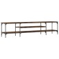 vidaXL Mueble TV madera ingeniería y hierro roble ahumado 201x35x45 cm vidaXL Mueble TV madera ingeniería y hierro roble ahumado 201x35x45 cm