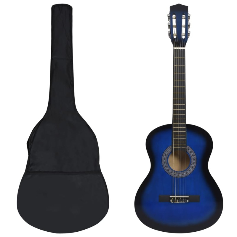 vidaXL Set de guitarra clásica niños principiantes 8 pzas azul 3/4 36" vidaXL Set de guitarra clásica niños principiantes 8 pzas azul 3/4 36"