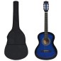 vidaXL Set de guitarra clásica niños principiantes 8 pzas azul 3/4 36" vidaXL Set de guitarra clásica niños principiantes 8 pzas azul 3/4 36"