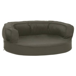 vidaXL Colchón para cama de perro ergonómico aspecto lino gris 60x42cm