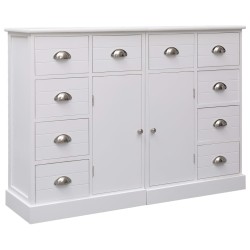 vidaXL Aparador con 10 cajones madera blanco 113x30x79 cm