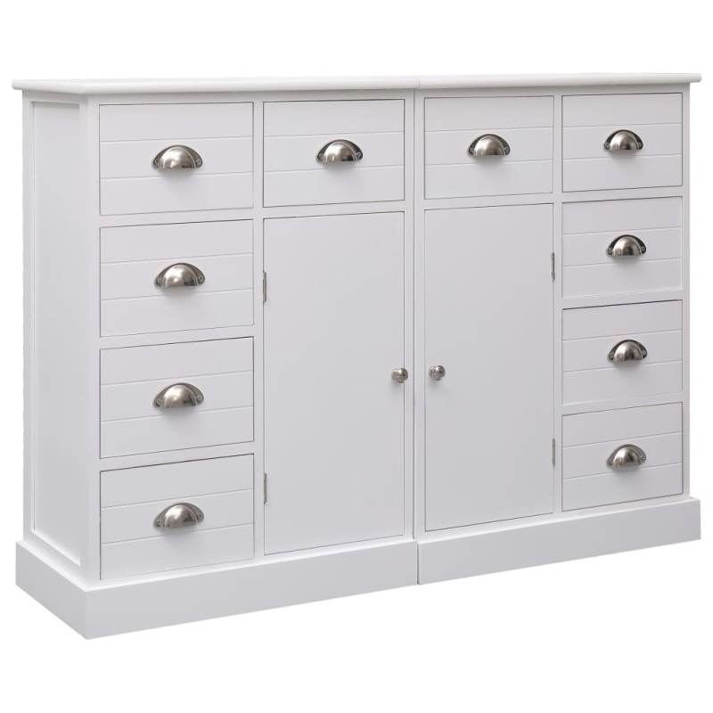 vidaXL Aparador con 10 cajones madera blanco 113x30x79 cm