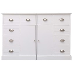vidaXL Aparador con 10 cajones madera blanco 113x30x79 cm