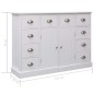 vidaXL Aparador con 10 cajones madera blanco 113x30x79 cm